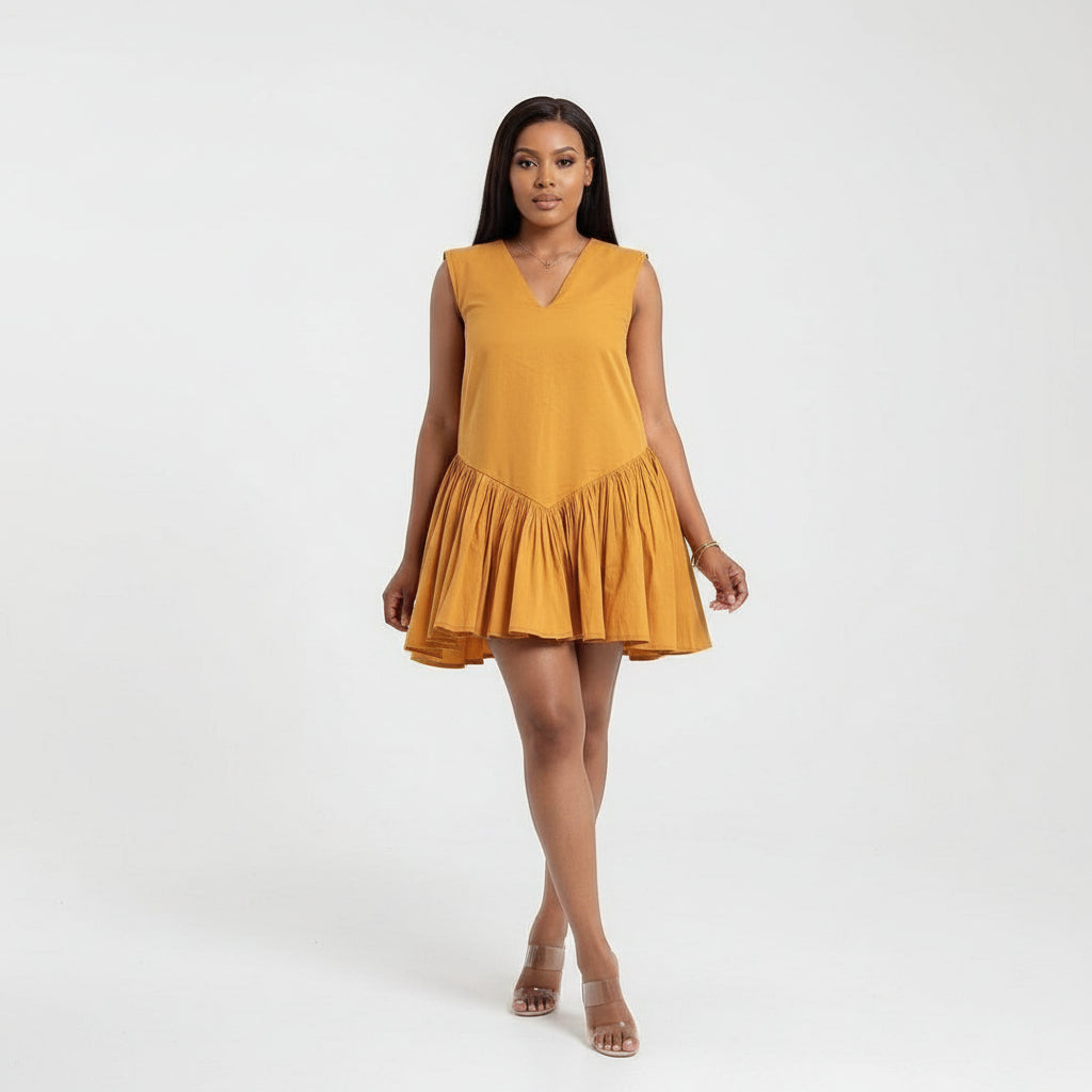 Sleeveless V-Neck Mini Dress