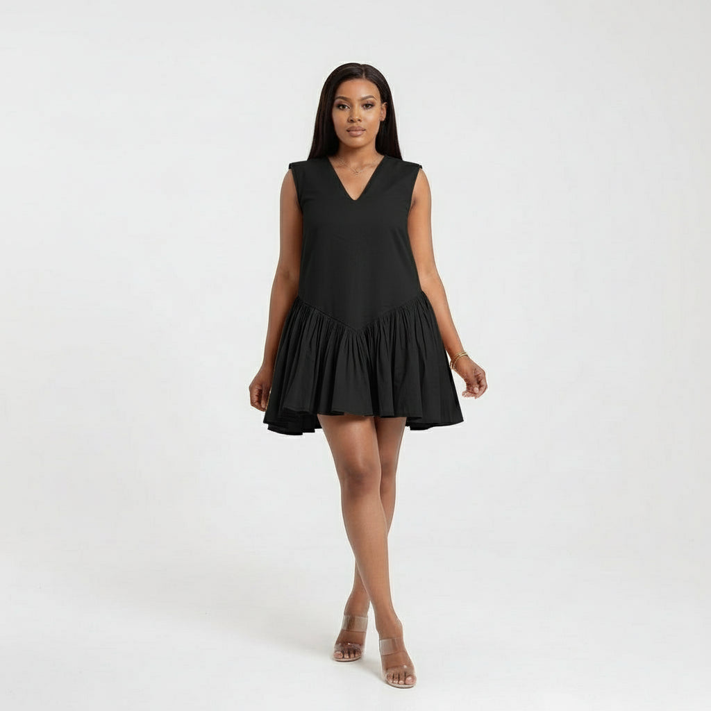 Sleeveless V-Neck Mini Dress