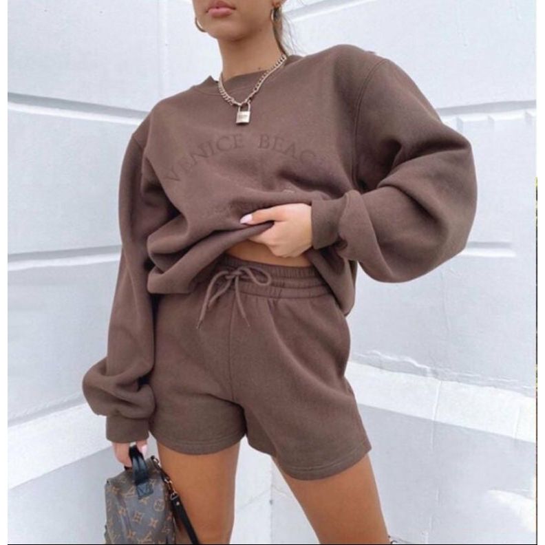 Latter Embroidered Top & Short Set