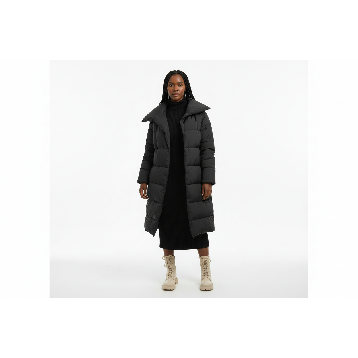 Zipper Long Puffer Jacket