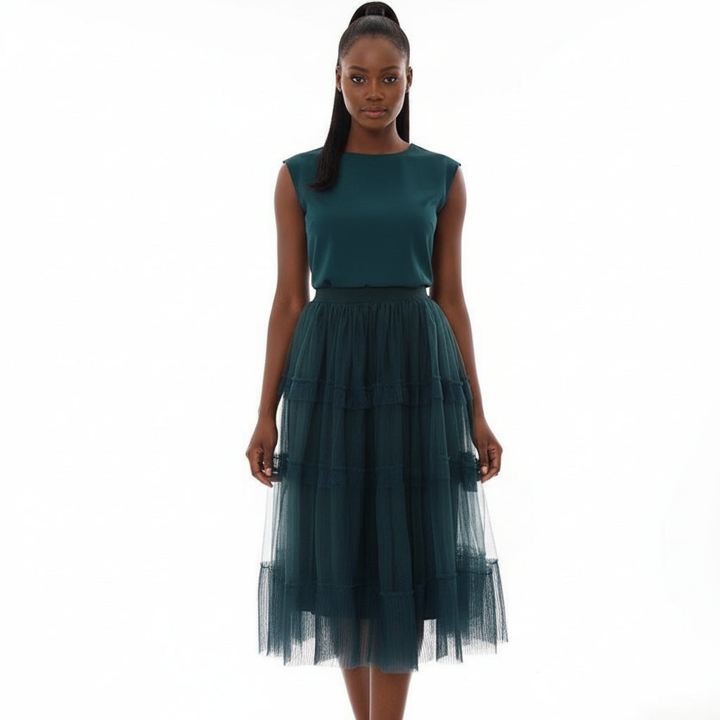 Patchwork Plain Tulle Skirts