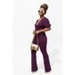 Short Sleeve V-Neck Top & Trousers set