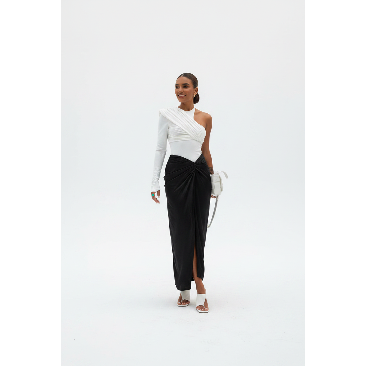 One Shoulder Sexy Twist Bodysuits
