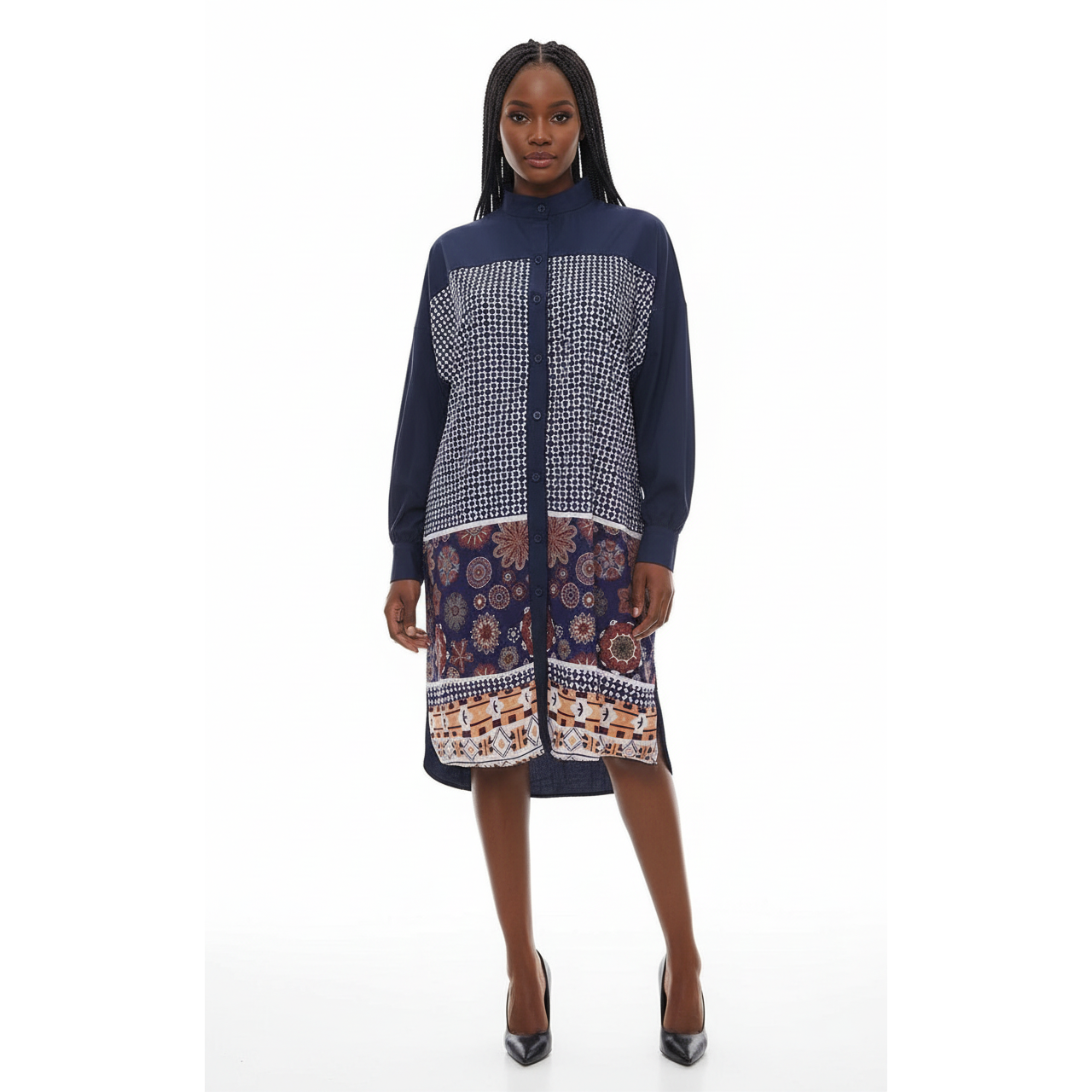 Floral Print Shirt mini Dress