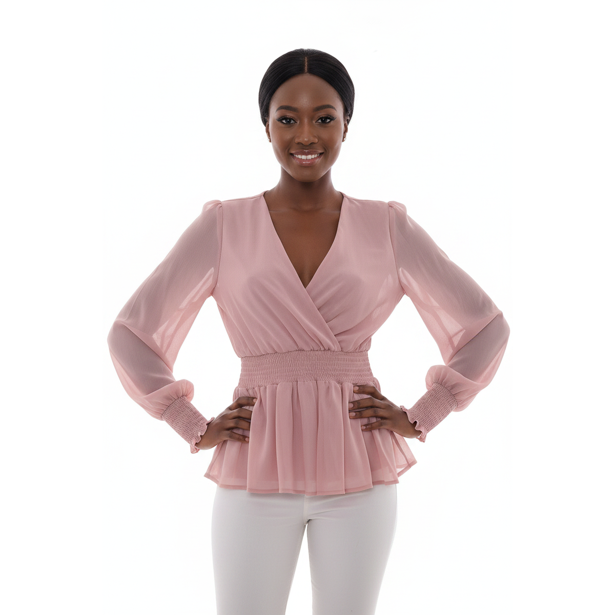 V-Neck Chiffon Blouse