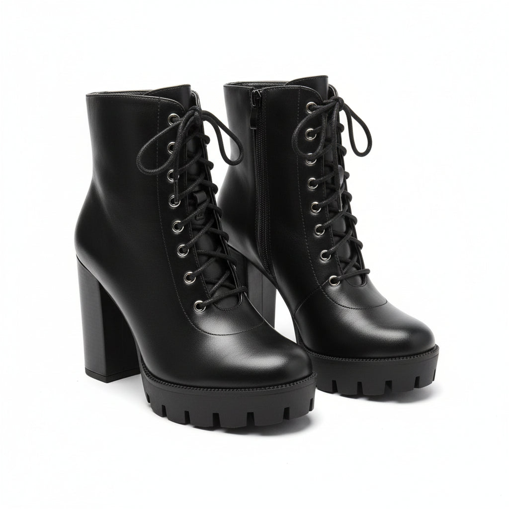 Lace-up Platform Ankle Boots