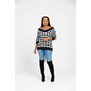 Vintage Loose Plaid V-neck Pullover