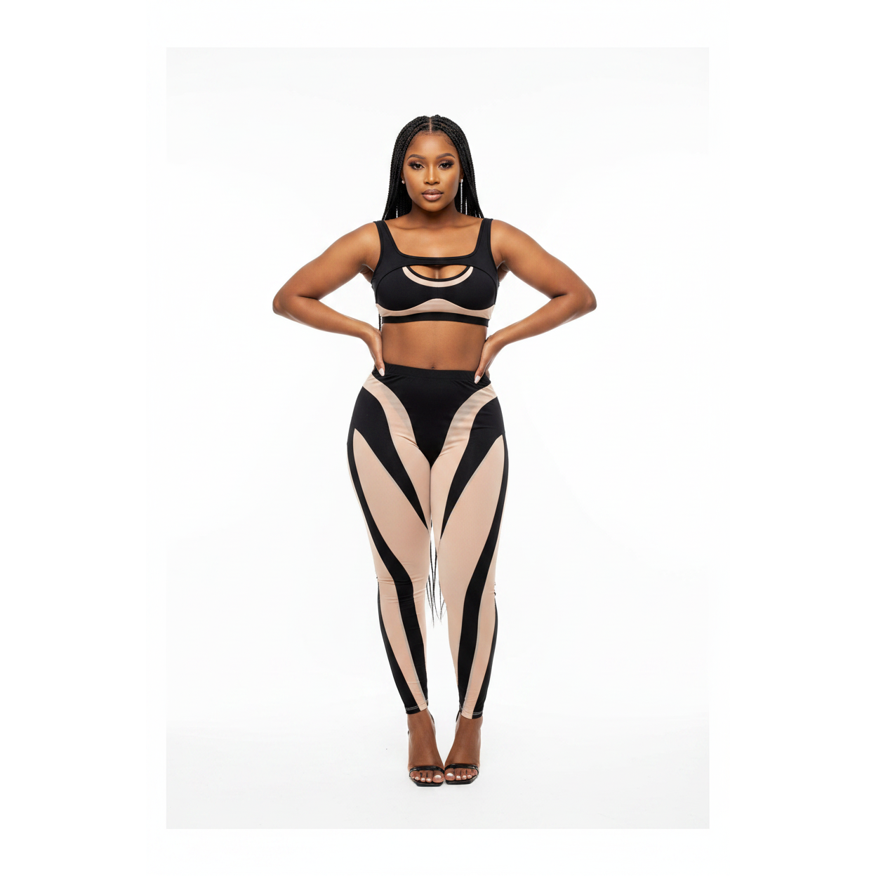 Tight Fitting Crop Top And Pants Set