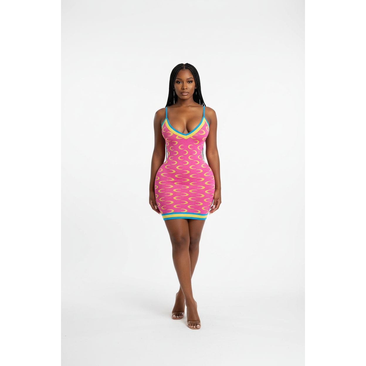 Deep V-Neck Mini Dress