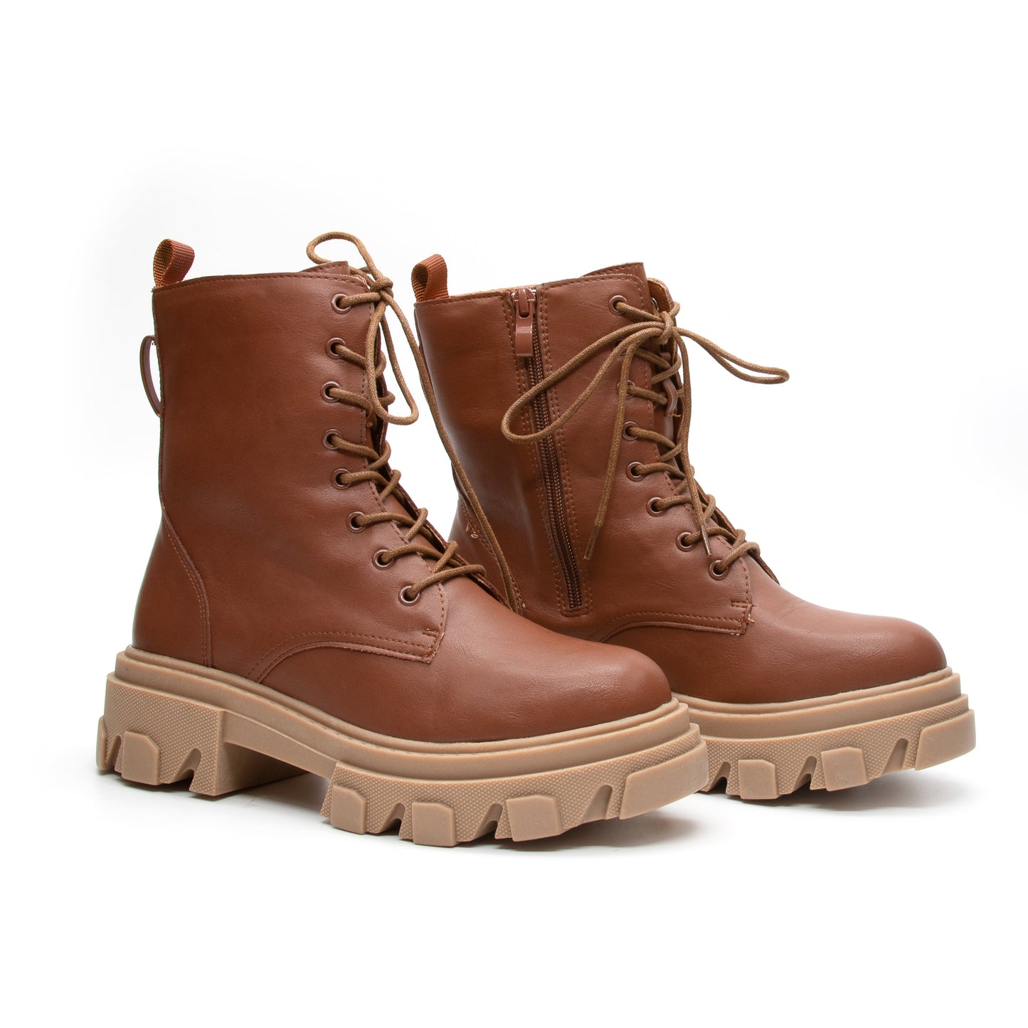 lace-up ankle boots with a chunky lug sole