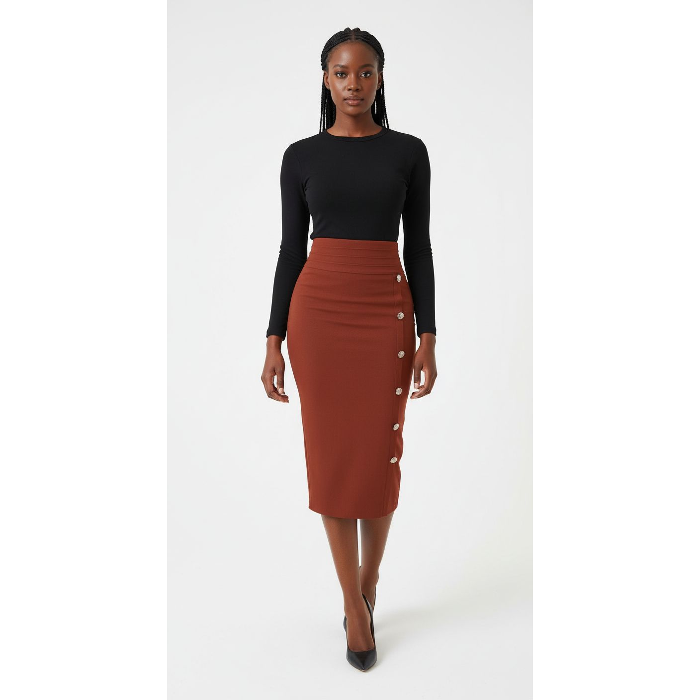 High Waist Sexy Button Bodycon Bandage Skirt