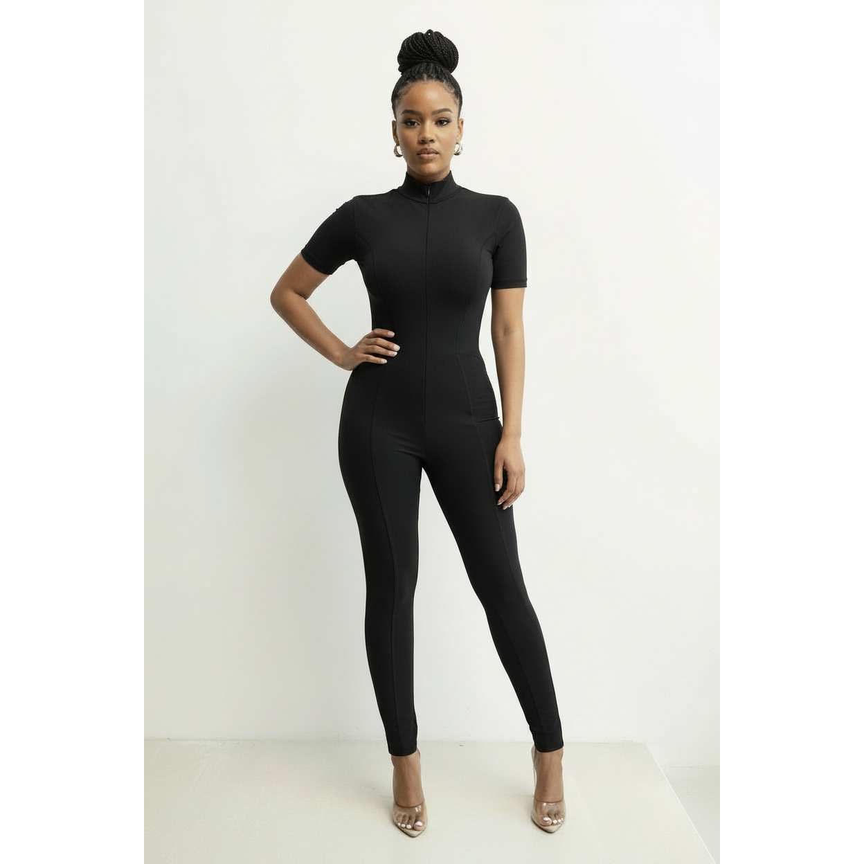 Zipper Short sleeved Bodyglove Jumpsuit
