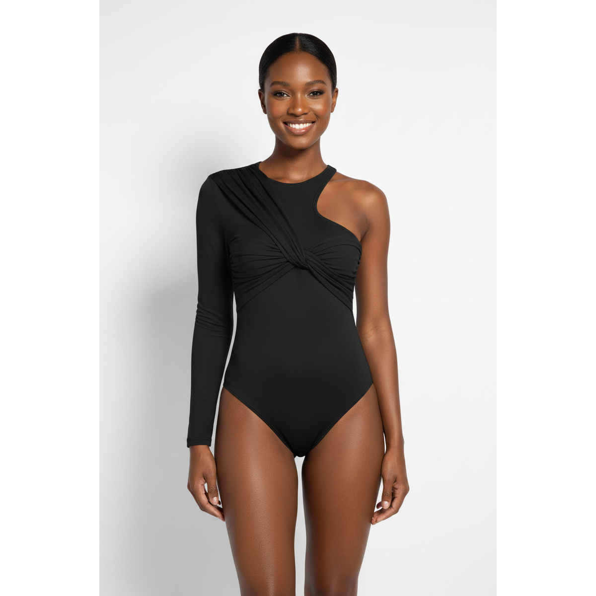 One Shoulder Sexy Twist Bodysuits