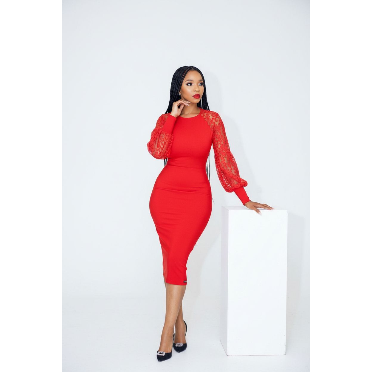 See Through Sleeve Bodycon Dress