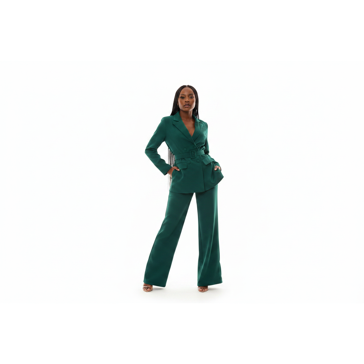 Belted Double Breasted Suit