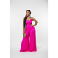 Wide Leg Back Tied Overall Jumpsuit
