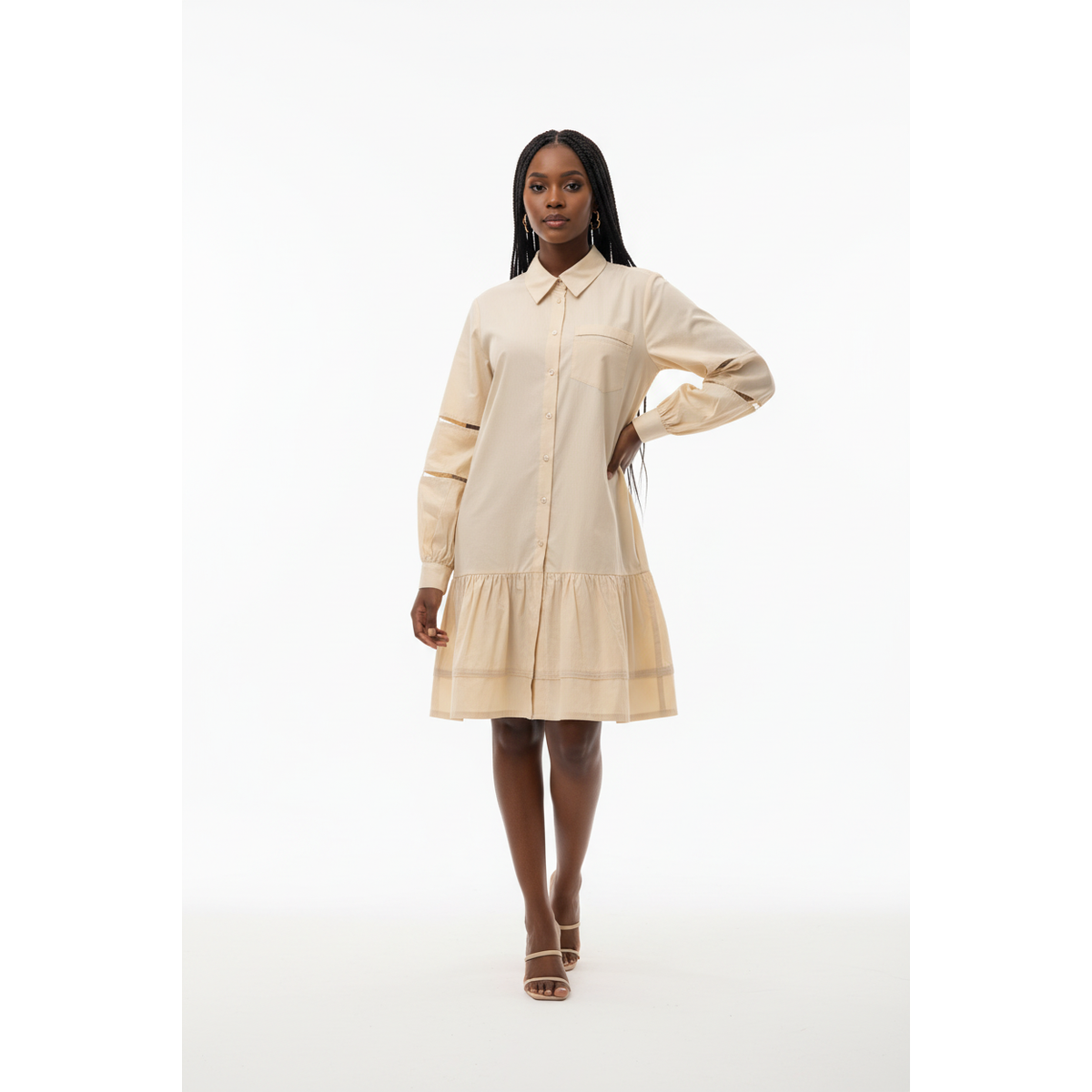 Women's Button Detail Shirt Dress | Casual Midi Dress in 5 Colours