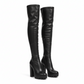 High Knee Chunky Heel Boots