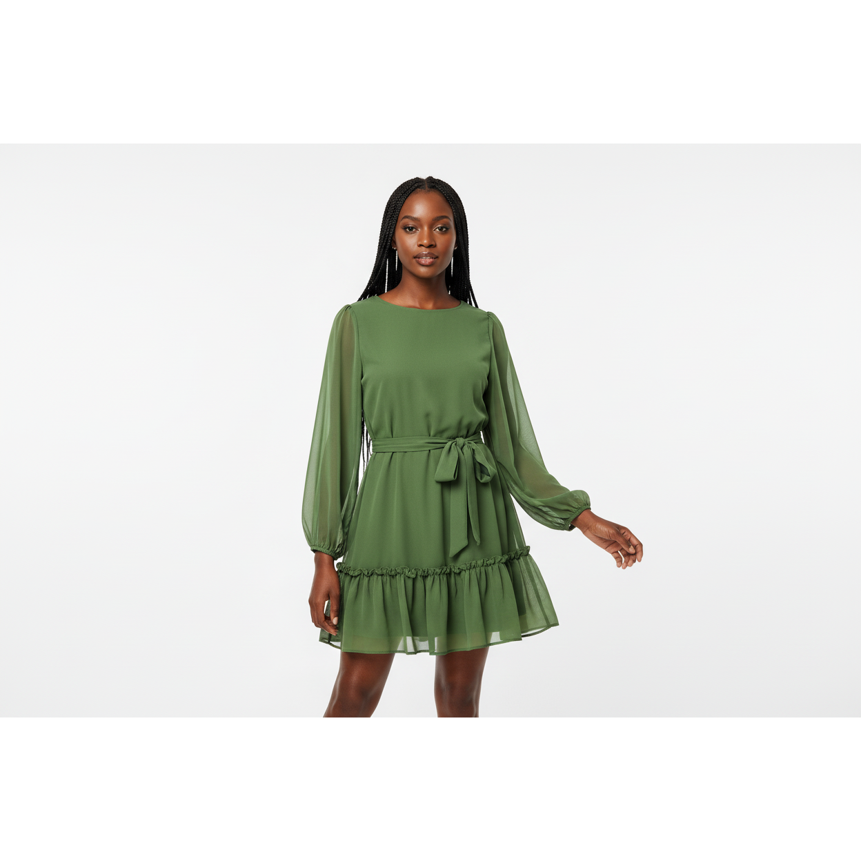 Round Neck mini Dress.