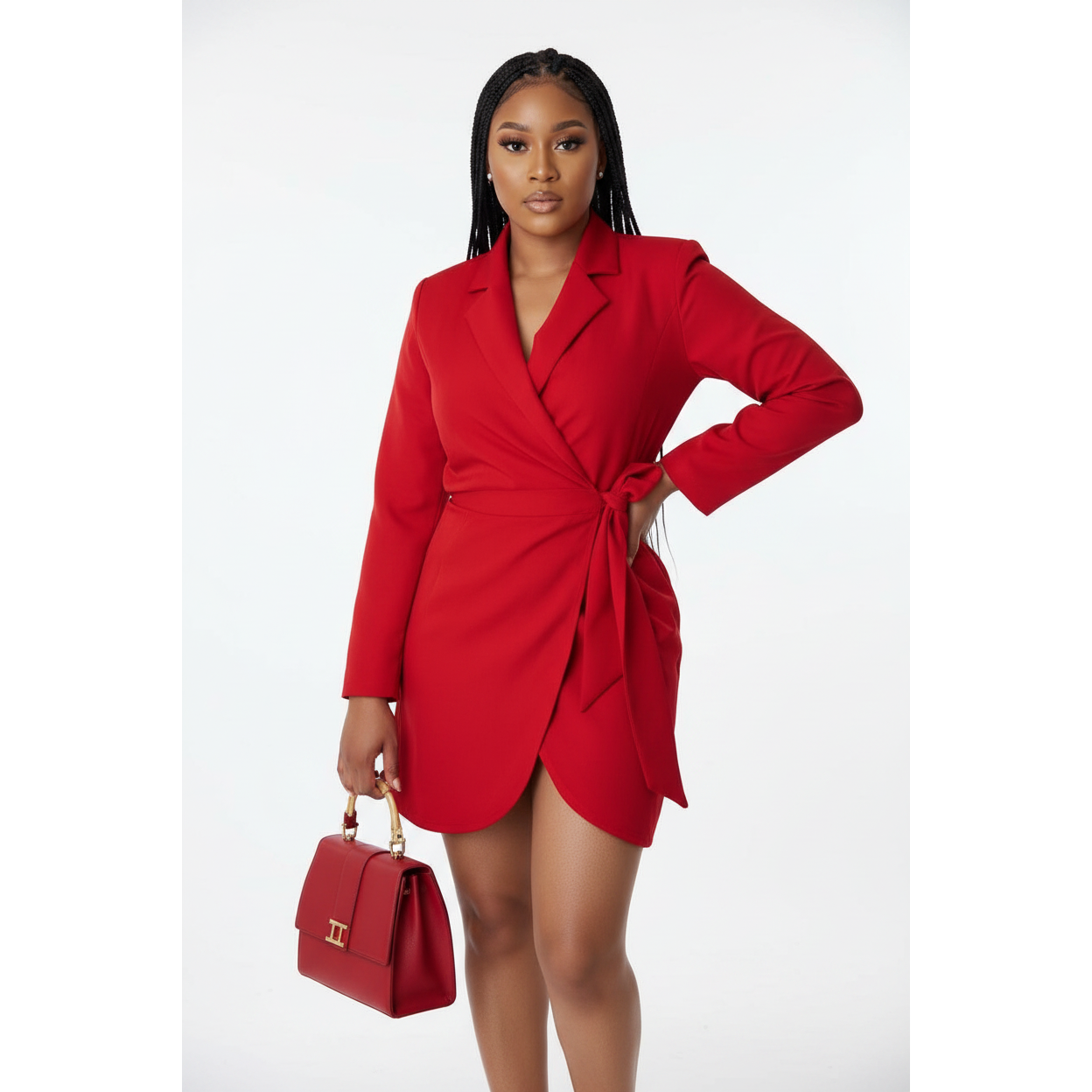 Wrap Long Sleeve Mini Dress