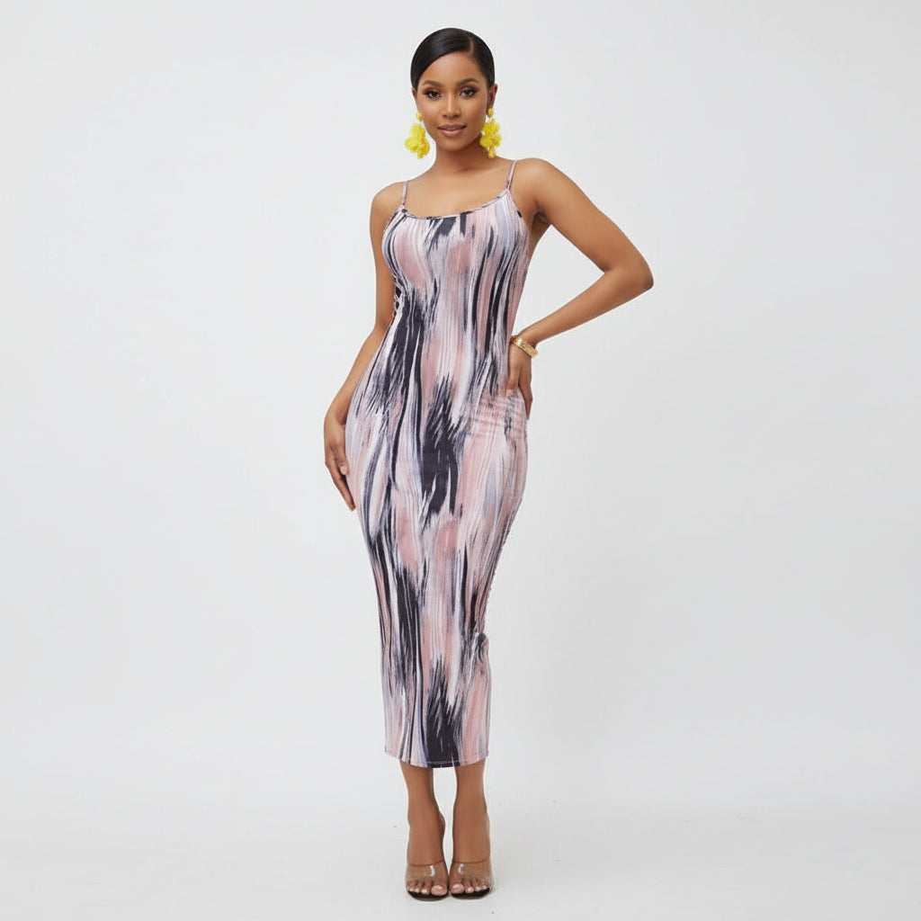 Tie Dye Sleeveless Bodycon Dress
