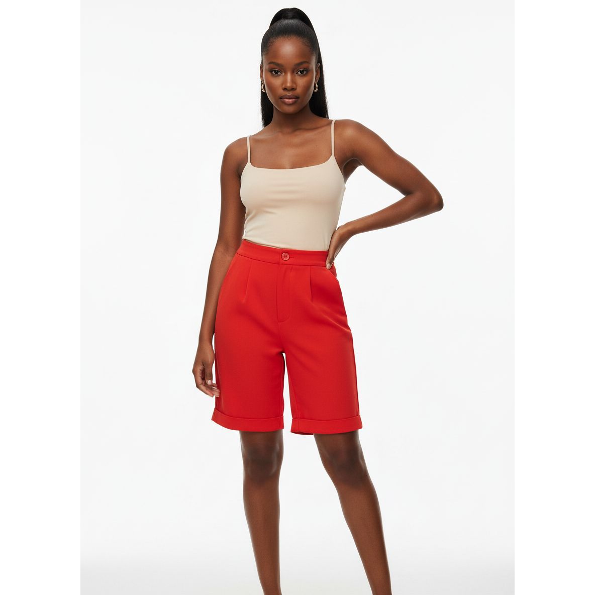 High-Waisted Formal Short Pant