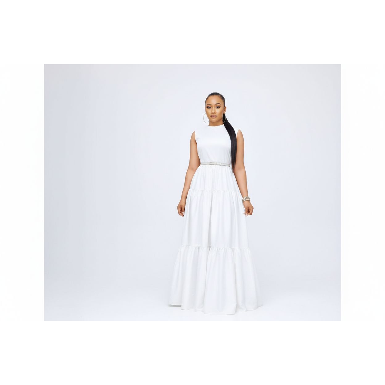 Sleeveless Round Neck Long Dress