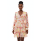 V-Neck Layered Floral Mini Dress
