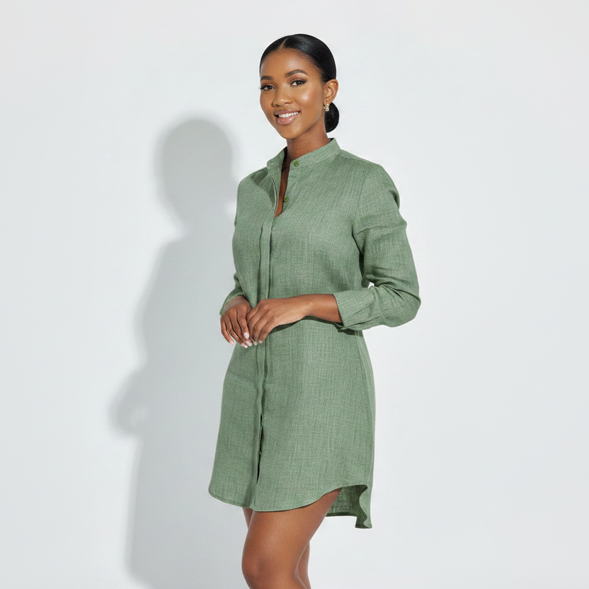 Chinese Collar Long Shirt
