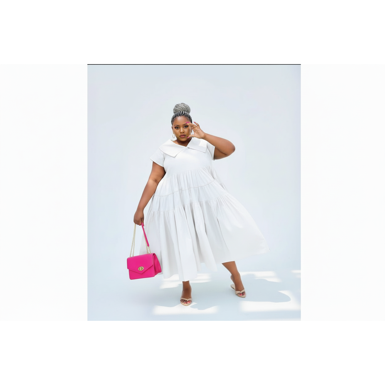 Short Sleeveless Bubble Plus-Size Dress
