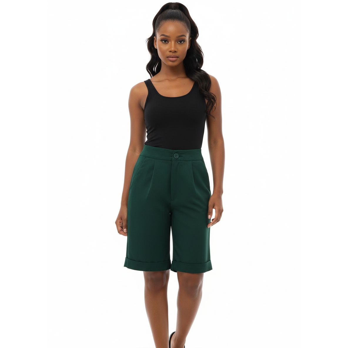 High-Waisted Formal Short Pant