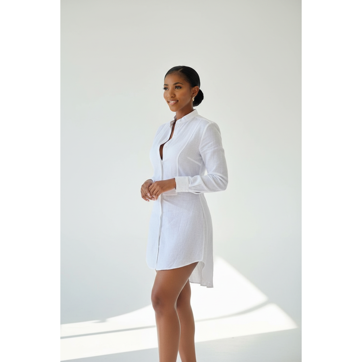 Chinese Collar Long Shirt