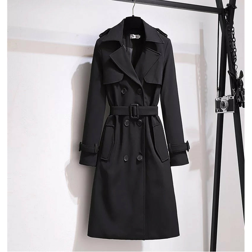 Long Double-Breasted Casual Loose Coat