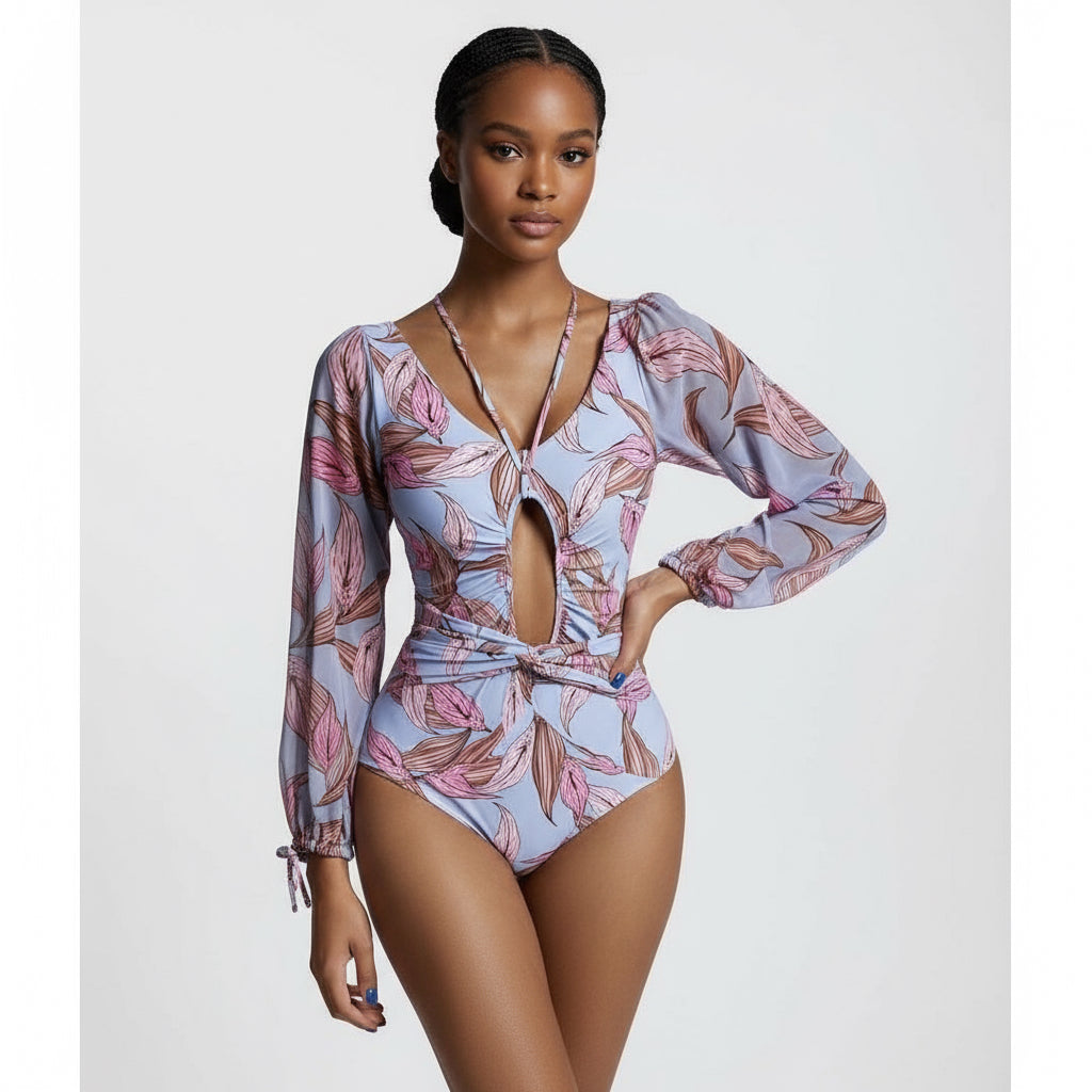 Sexy one-piece printed bikini swimsuit
