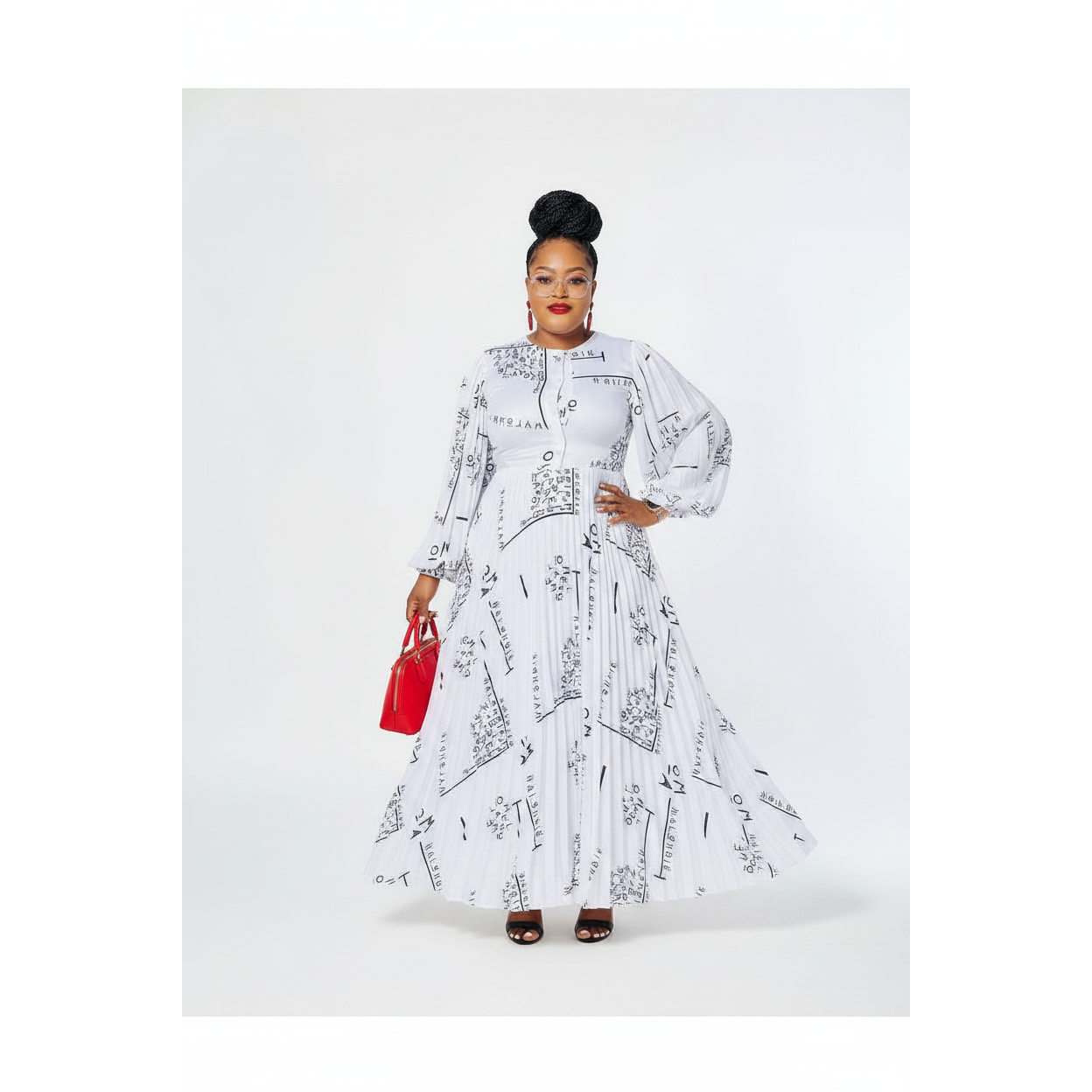 Long Sleeve Flare Maxi Dress
