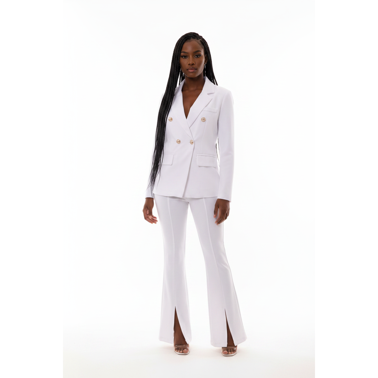 Bottom Slit Pant &  Blazer Ladies Formal Suit