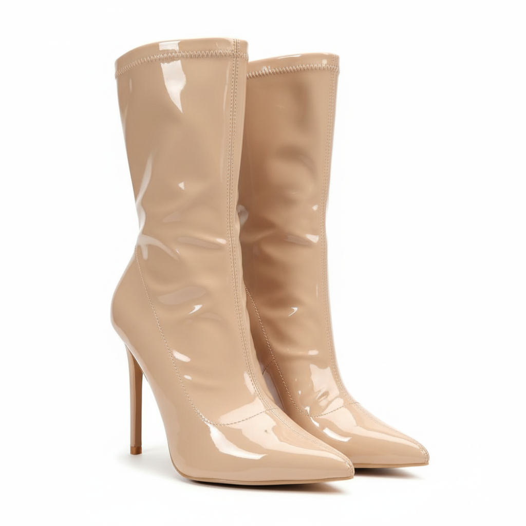 Metal Toe Stiletto Ankle Boots