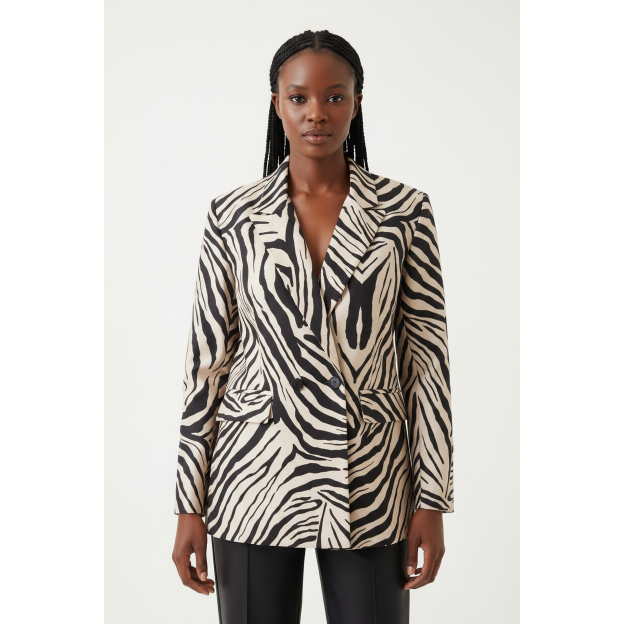 Plaid zebra blazer