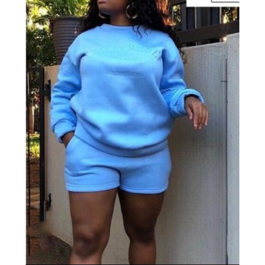 Latter Embroidered Top & Short Set