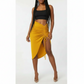 High Waist Ruched Drawstring Skirt