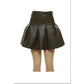 PU Pleated Short Mine Skirt