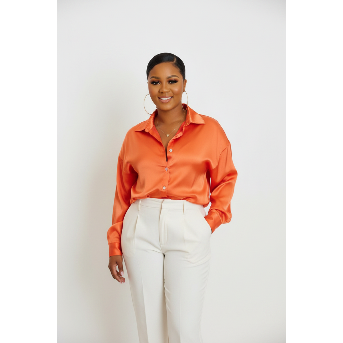 Silky Shirt Blouse