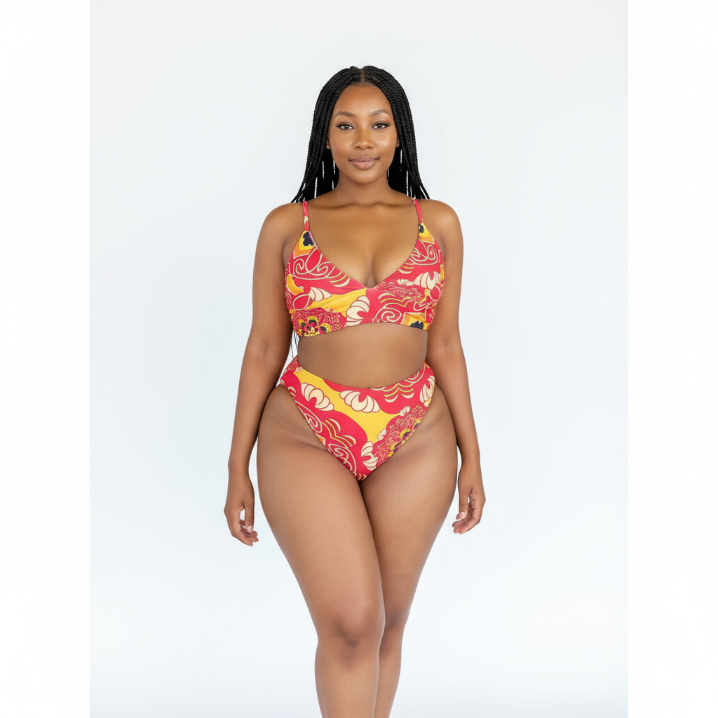 Long Kimono and Bikini 3 Piece Set No