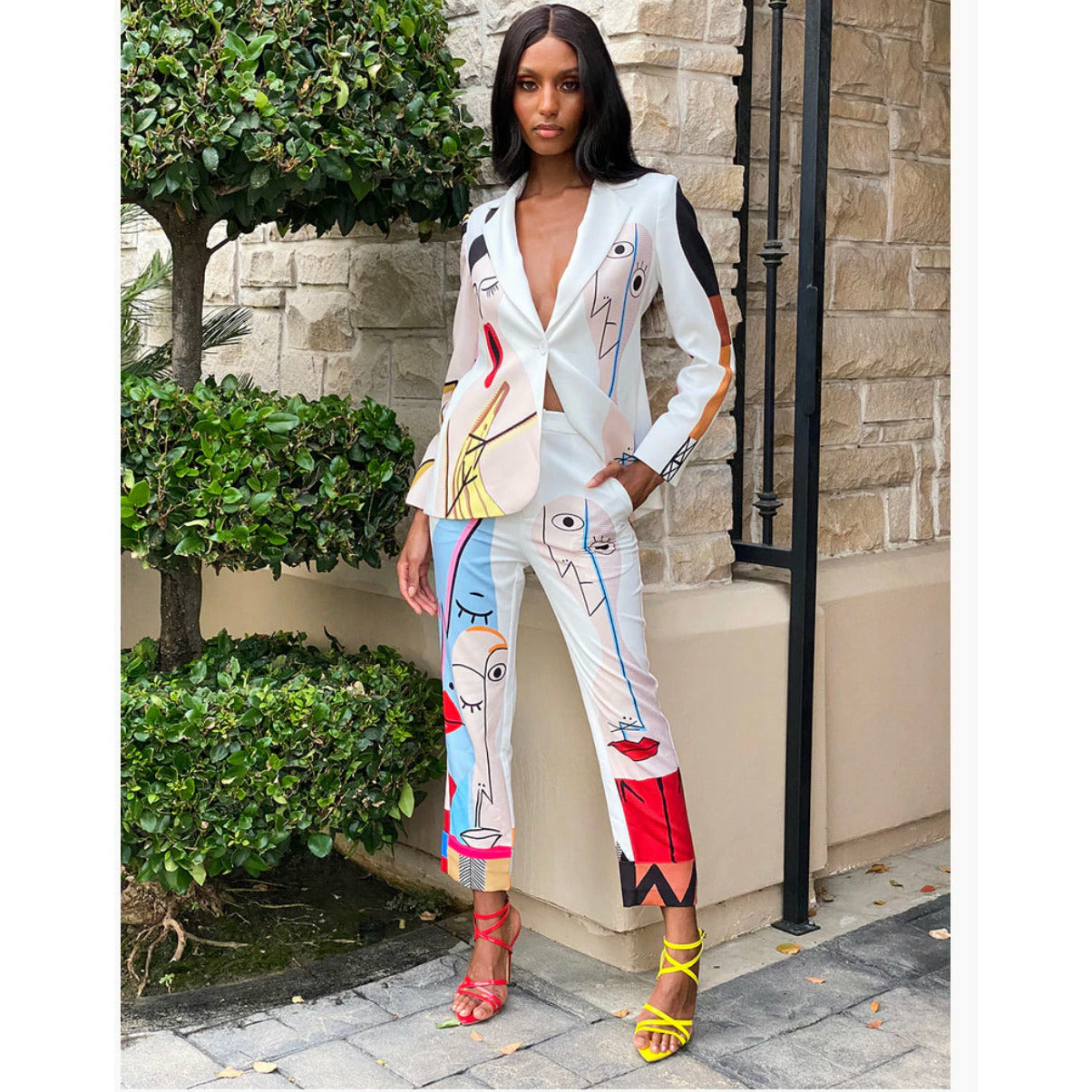 Cartoon Print Twin Set YELLOW SUB TRADING cartoon-print-twin-set-yellow-sub-trading