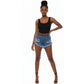 Distressed Denim Bam Short