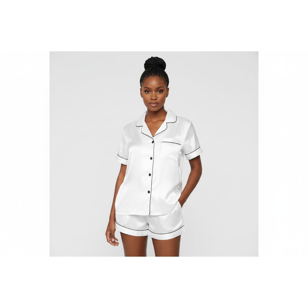 Short Silk Pajamas Set