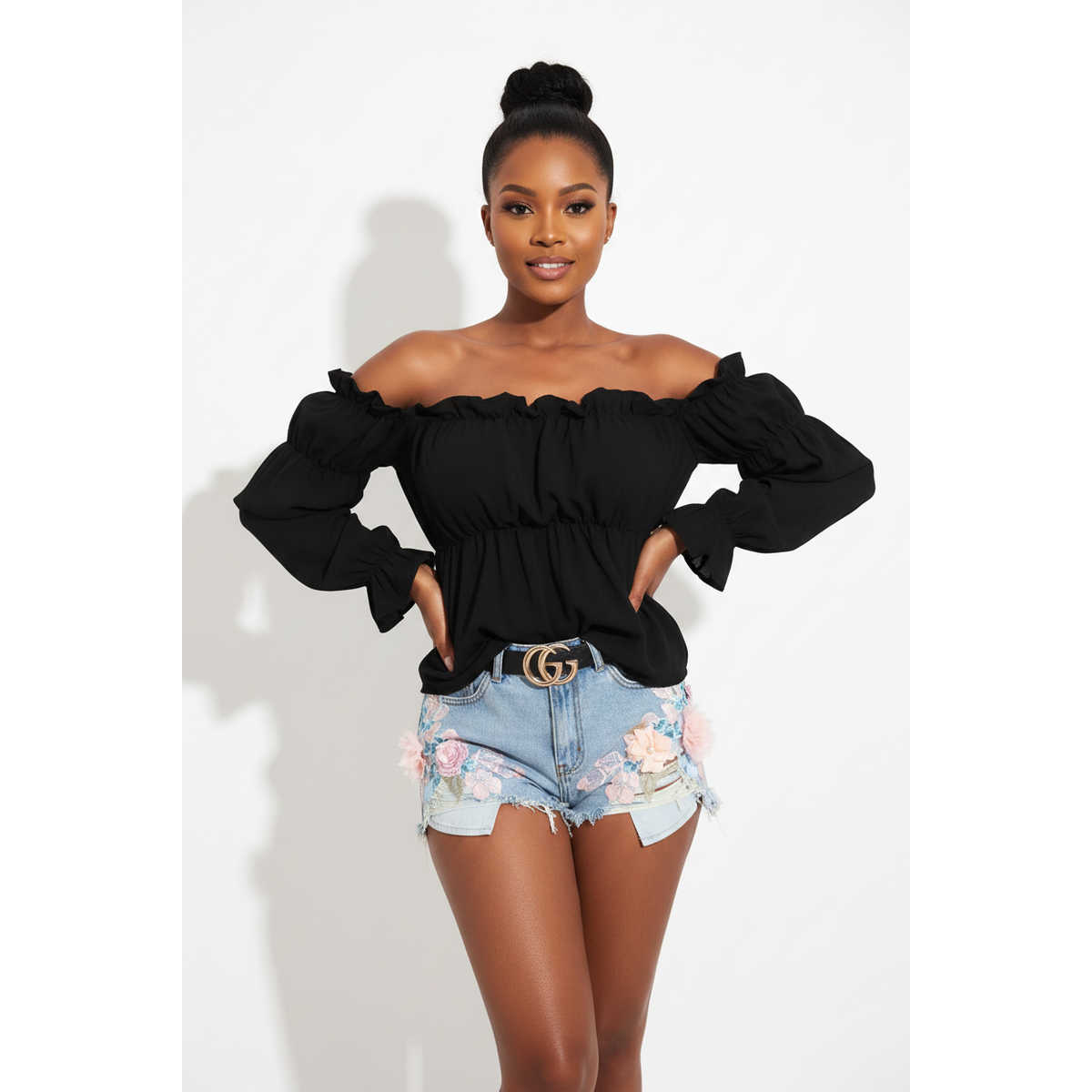 Long Sleeve Off Shoulder Blouse