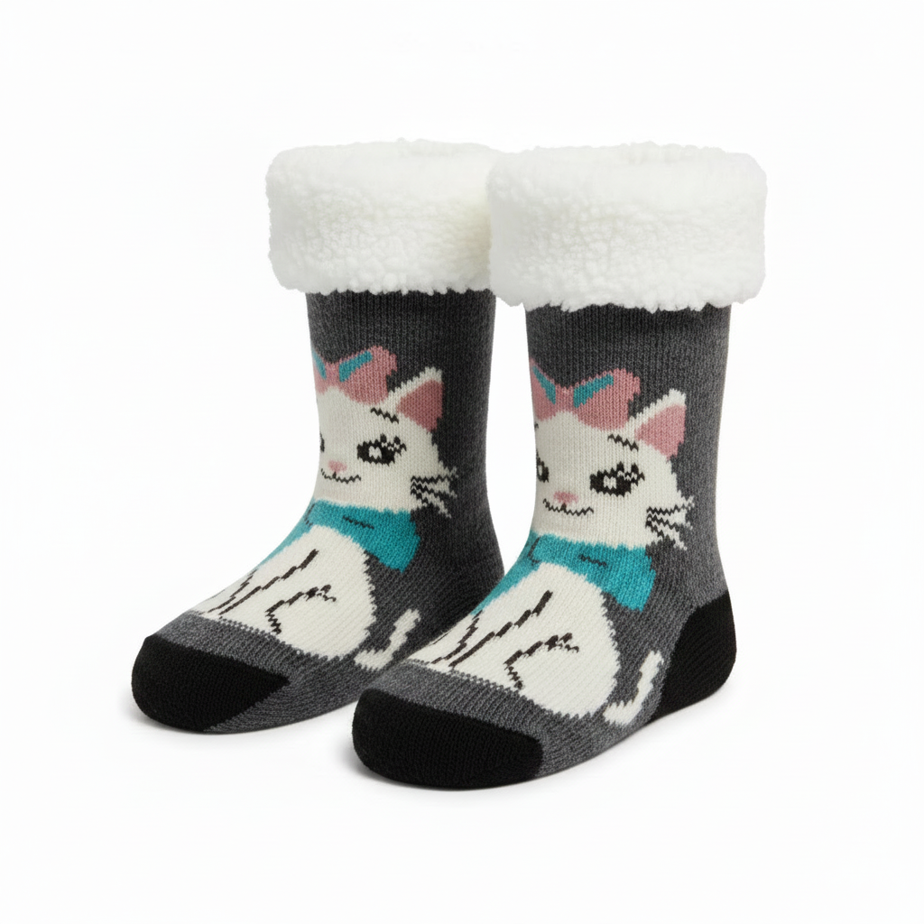 Womens Fuzzy Winter Character Socks