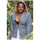 One Button Plaid Blazer