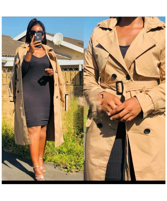 Long Double-Breasted Casual Loose Coat
